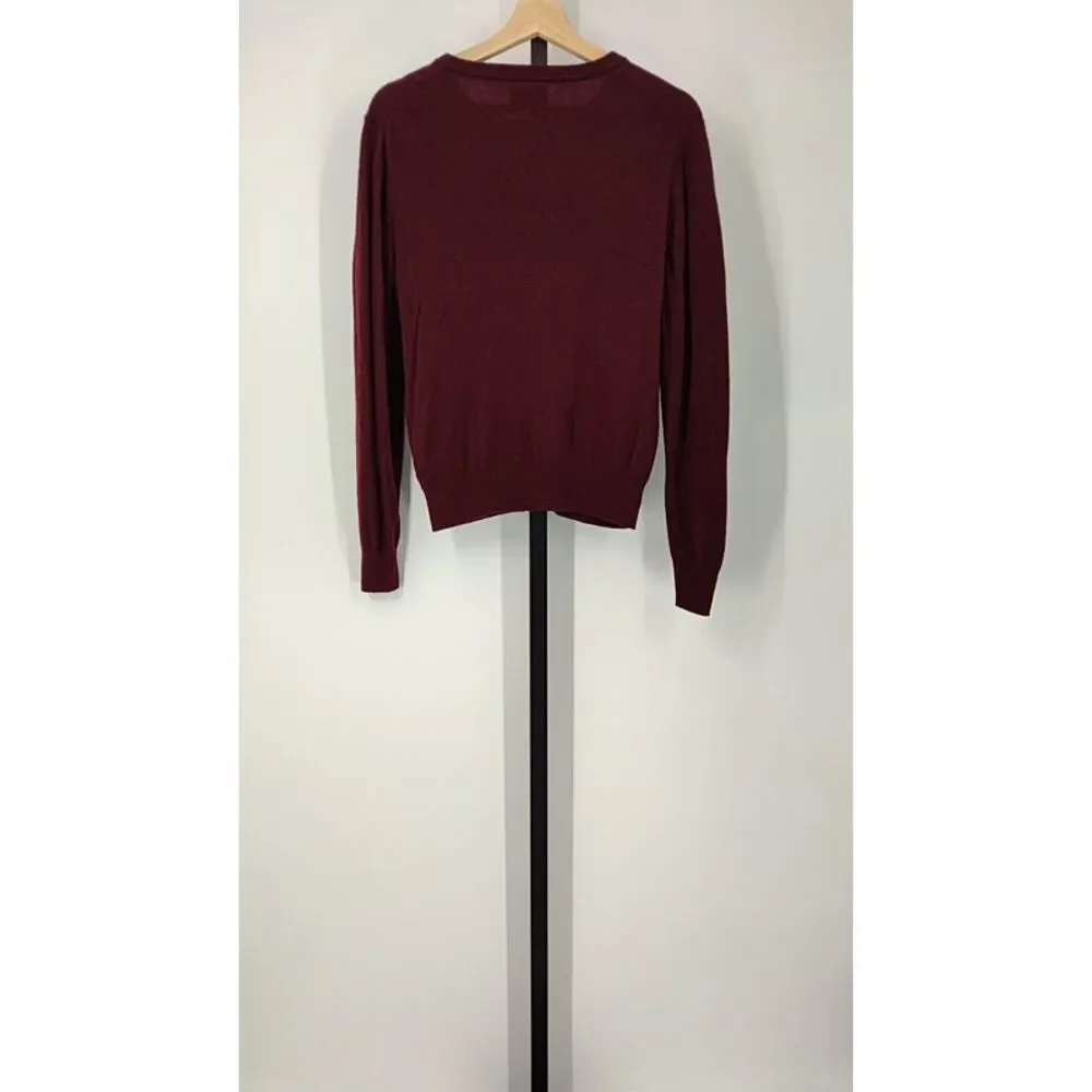Quince Men's Crewneck Sweater in Burgundy - Picture 2 of 3